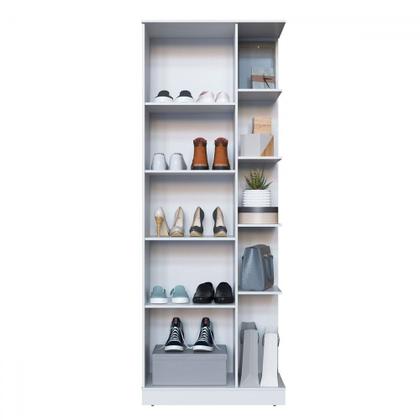 Imagem de Sapateira Camille 1 Porta 8 Prateleiras com Espelho Branco - Indékes