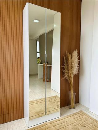 Imagem de Sapateira Com Espelho 30 Pares Branca Multiuso