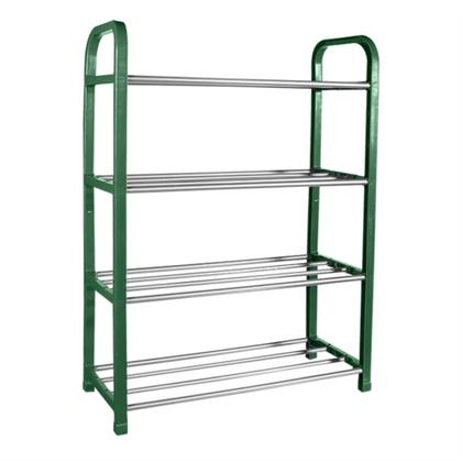 Imagem de Sapateira de chão 8 pares com 4 prateleiras vertical aluminio desmontavel organizador de calçados 