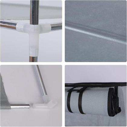 Imagem de Sapateira desmontavel dupla 6 prateleiras 2 em 1 organizador guarda roupa grande armario portatil