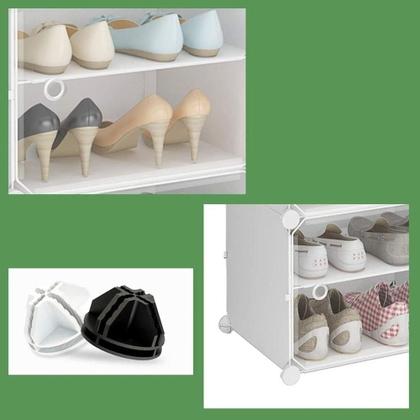 Imagem de Sapateira dupla gigante armario modular ajustavel organizador 16 prateleiras porta sapatos brinquedos roupas grande 32 p