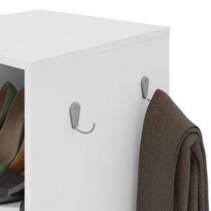 Imagem de Sapateira Giratória Com Espelho Esthela Branco Móveis Lopas