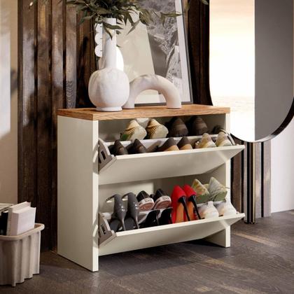 Imagem de Sapateira Hall Entrada / Quarto Com 2 Portas Basculantes Mell Cores