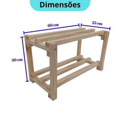 Imagem de Sapateira Madeira de Pinus com 2/3 Prateleiras