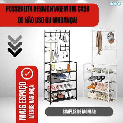 Imagem de Sapateira Multiuso Armario Organizador Hall De entrada Sapatos Tenis Chinelo Sapateira Vertical Com Arara Cabideiro Grande
