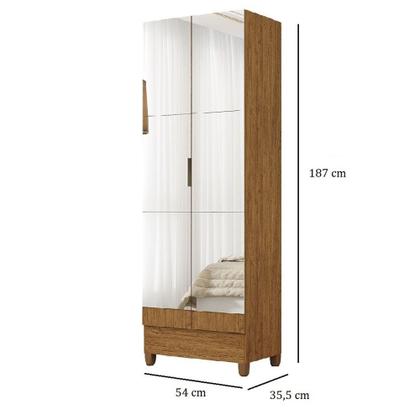 Imagem de Sapateira Multiuso Marica Premium 2 Portas com Espelho e Pés Carioca Móveis