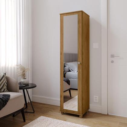 Imagem de Sapateira Multiuso Vertical Espelhado 4 Prateleira Porta Sapato Organizador Retrô Sala Quarto Decoração Casa Marry - Nature - RPM