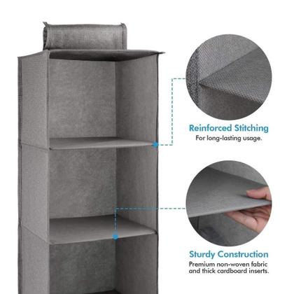 Imagem de Sapateira organizador de guarda roupa com 5 prateleiras cabide