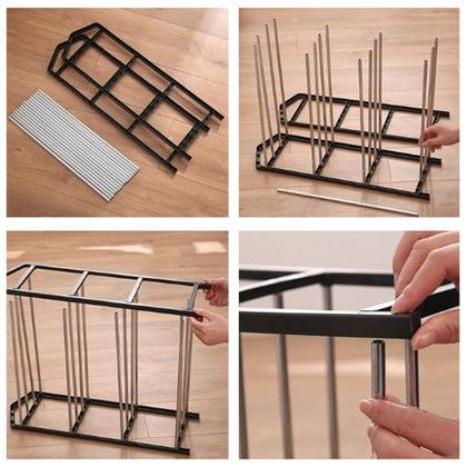 Imagem de Sapateira Organizador Multiuso Desmontável Vertical Plástico e Metal 4 Andares