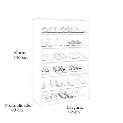Imagem de Sapateira Organizadora Laís com 5 Prateleiras Preto - AJL Móveis