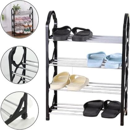 Imagem de Sapateira Organizadora Multiuso 4 Andares 8 Pares Preto