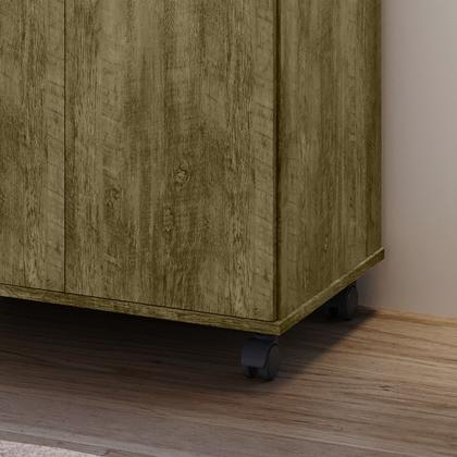 Imagem de Sapateira Organizadora Multiuso Armário 2 Portas Com Rodízios Prateleira Nara Amêndoa K7 Plus