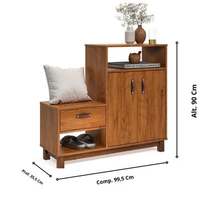 Imagem de Sapateira Organizadora Quarto Cômoda Armário Com Banco Assento Maya Cores G2 Plus