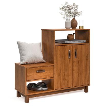 Imagem de Sapateira Organizadora Quarto Cômoda Armário Com Banco Assento Maya Cores G2 Plus