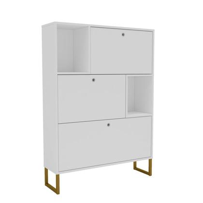 Imagem de Sapateira para Quarto com Nichos Florença Branco/Dourado