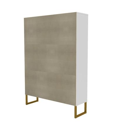 Imagem de Sapateira para Quarto com Nichos Florença Branco/Dourado