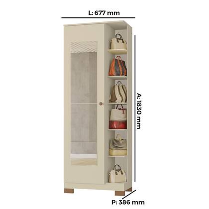 Imagem de Sapateira Parma 100 MDF 2 Espelhos e 5 Prateleiras