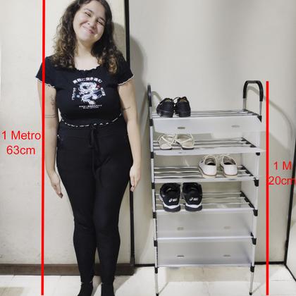 Imagem de Sapateira Rack 6 Andares 18 Pares Sapato Tenis Sandalia Livro Objeto Organizaçao Hall de Entrada Prateleira Ajustavel Multiuso