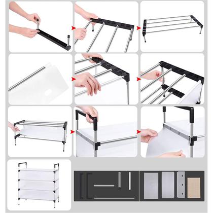 Imagem de Sapateira Rack 6 Andares 18 Pares Sapato Tenis Sandalia Livro Objeto Organizaçao Hall de Entrada Prateleira Ajustavel Multiuso