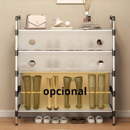 Imagem de Sapateira Rack 6 Andares 18 Pares Sapato Tenis Sandalia Livro Objeto Organizaçao Hall de Entrada Prateleira Ajustavel Multiuso