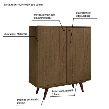 Imagem de Sapateira Retrô 50 Rustik Carvalho