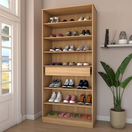 Imagem de Sapateira Rubi 2 Portas com Espelho 1 Gaveta para 15 Pares de Sapato Amêndola Touch - Panorama Móveis