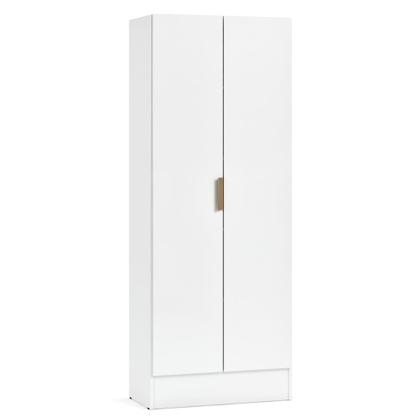 Imagem de Sapateira Vistta 2 Portas com Espelho, 180x54x33cm, Estreita, Vertical, Organizador de Sapatos  Cores Cinamomo e Branco  Compacta e Moderna