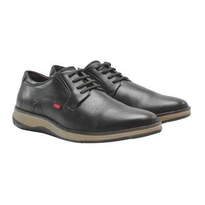 Imagem de Sapatênis Casual de Couro Masculino Ferracini Fluence BA 5553-559G Preto