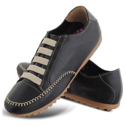 Imagem de Sapatênis Casual em Couro Krn Shoes com Elástico e Sola Leve Costurada