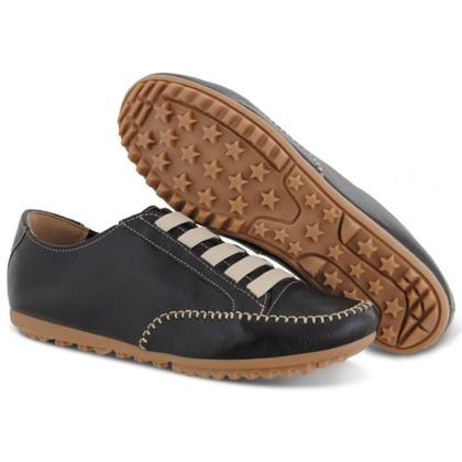 Imagem de Sapatênis Casual em Couro Krn Shoes com Elástico e Sola Leve Costurada