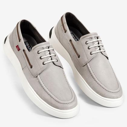 Imagem de Sapatênis Couro Ferracini Búzios 8961-652B Cinza Masculino