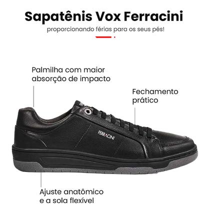 Imagem de Sapatênis Ferracini Masculino Couro Vox Cadarço Elástico Conforto Original