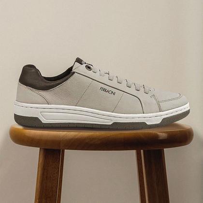 Imagem de Sapatênis Ferracini Masculino Couro Vox Cadarço Elástico Conforto Original