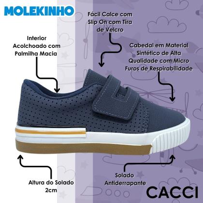 Imagem de Sapatênis Infantil Menino Com Fechamento Prático Molekinho