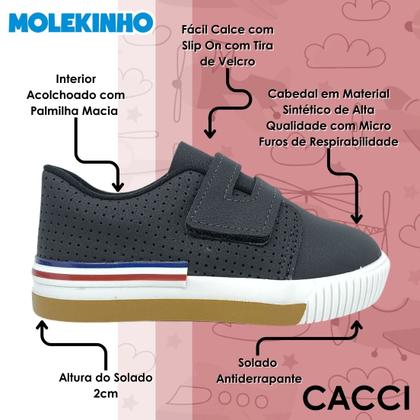 Imagem de Sapatênis Infantil Menino Com Fechamento Prático Molekinho