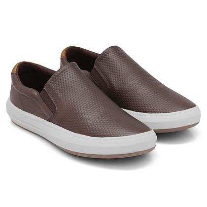Imagem de Sapatênis Masculino Casual Couro Preto Marrom Slip On Mule Elegante