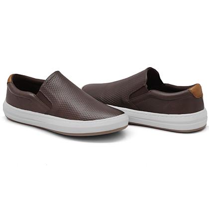 Imagem de Sapatênis Masculino Casual Couro Preto Marrom Slip On Mule Elegante