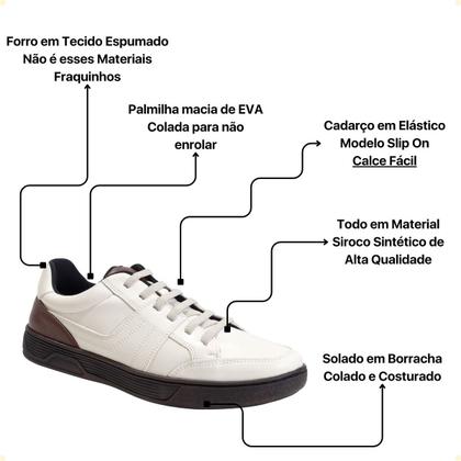 Imagem de Sapatênis Masculino Elástico Slip On Calçar Leve Macio Conforto