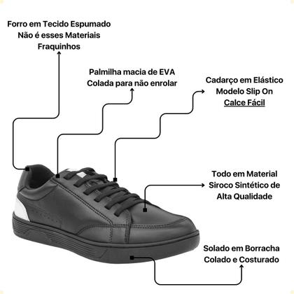 Imagem de Sapatênis Masculino Elástico Slip On Calçar Leve Macio Conforto