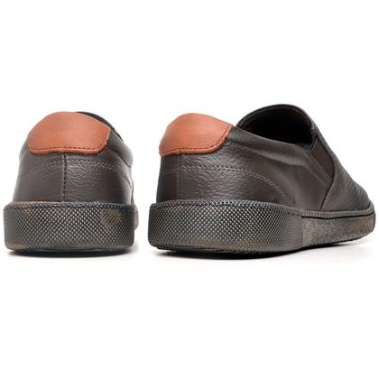 Imagem de Sapatênis Masculino Em Couro Sapato Slip On C/ Elástico Lateral Confortável