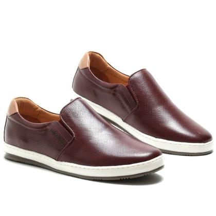 Imagem de Sapatênis Masculino Iate 100% Couro Floater Vinho Art Nobre - 3102