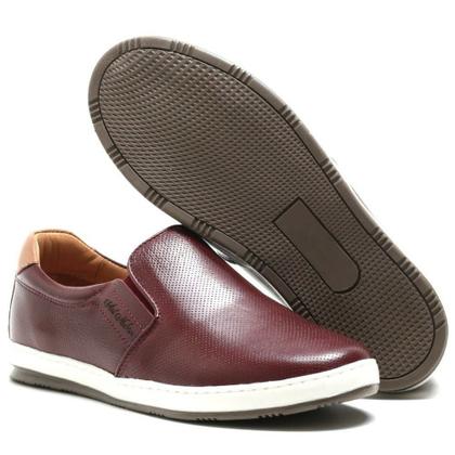 Imagem de Sapatênis Masculino Iate 100% Couro Floater Vinho Art Nobre - 3102