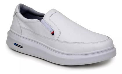 Imagem de Sapatenis Mocassim Masculino De Couro Slip On  Calçar Facil Tenis Confortável Macio