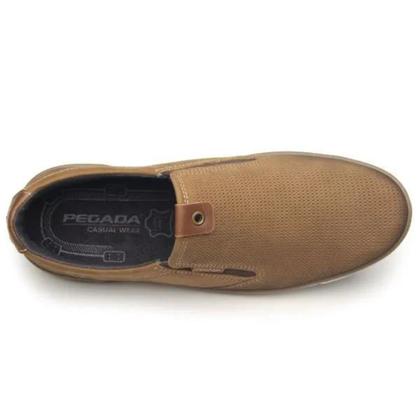Imagem de Sapatênis Pegada Basic Slip On Couro Masculino Marrom