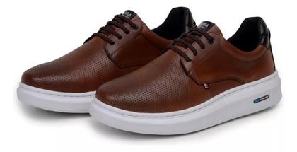 Imagem de Sapatenis Tenis Masculino Derby Casual Social Detalhado Couro Eco 1060