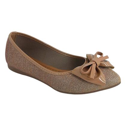 Imagem de Sapatilha Addan Infantil Feminina Bico Fino Laço Confortável Original