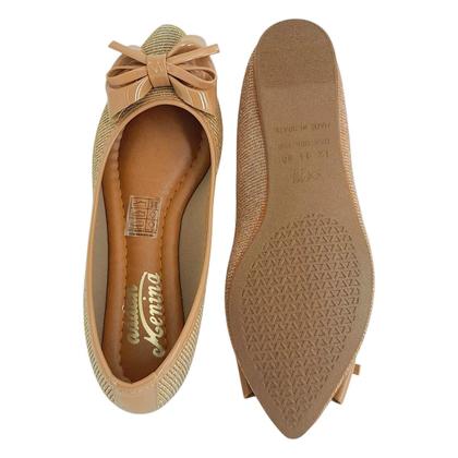 Imagem de Sapatilha Addan Infantil Feminina Bico Fino Laço Confortável Original