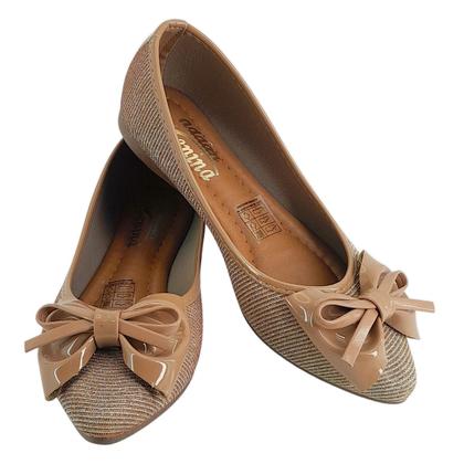 Imagem de Sapatilha Addan Infantil Feminina Bico Fino Laço Confortável Original