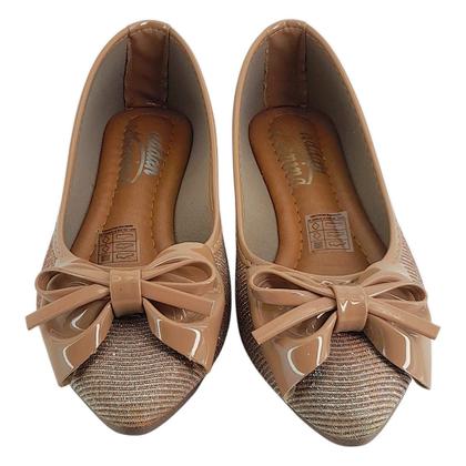 Imagem de Sapatilha Addan Infantil Feminina Bico Fino Laço Confortável Original