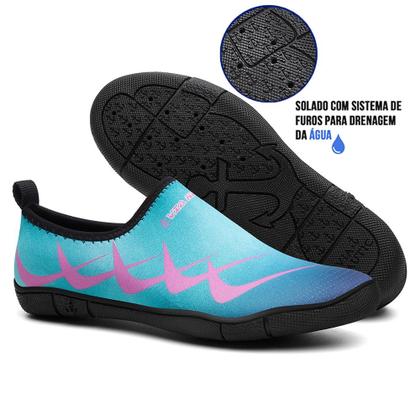 Imagem de Sapatilha Aquática Boo Azul e Rosa